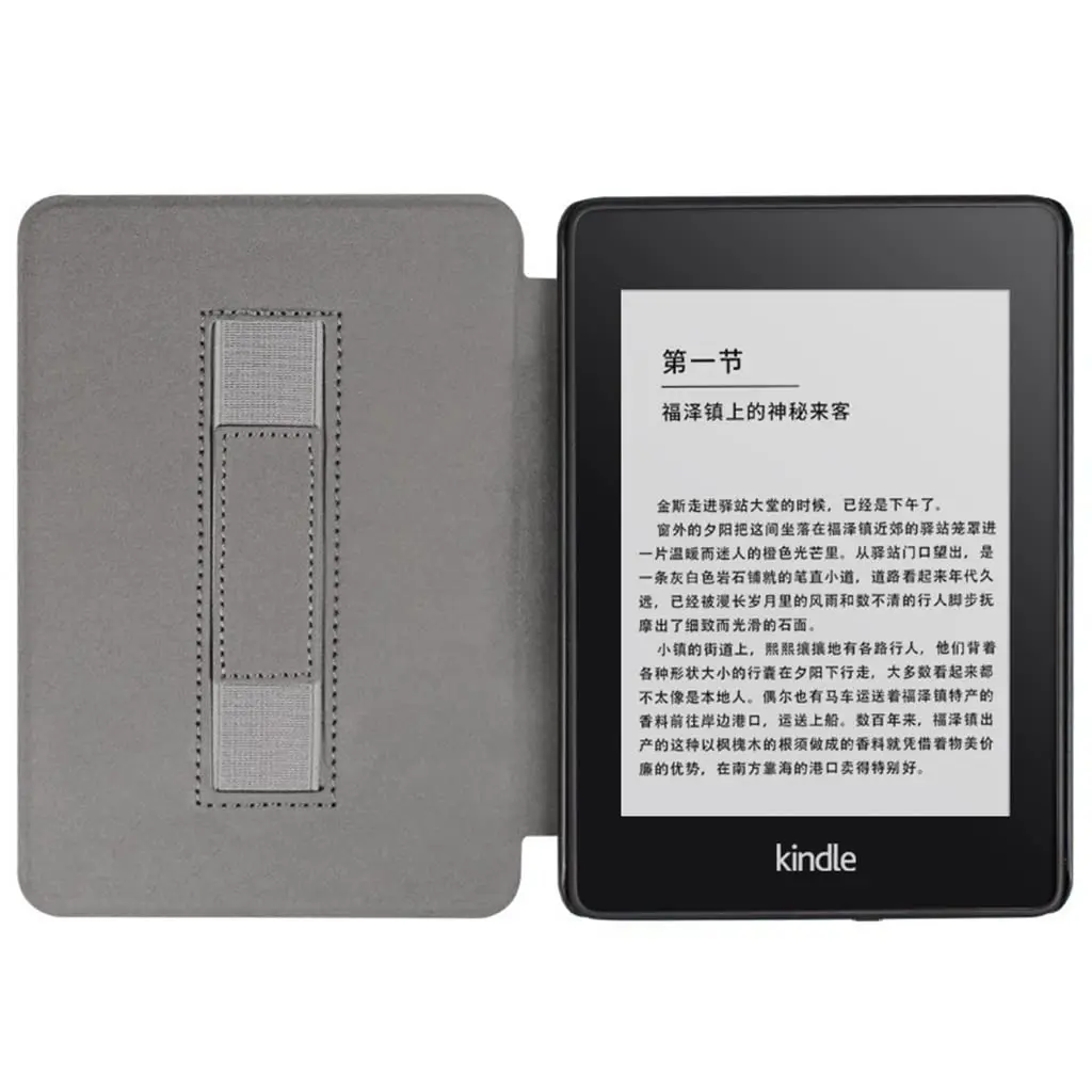 Zcooooool Fabric Cover for Kindle Paperwhite 10th Gen (2018) 6" | Smart Sleep Wake Hand Strap Black - view 3