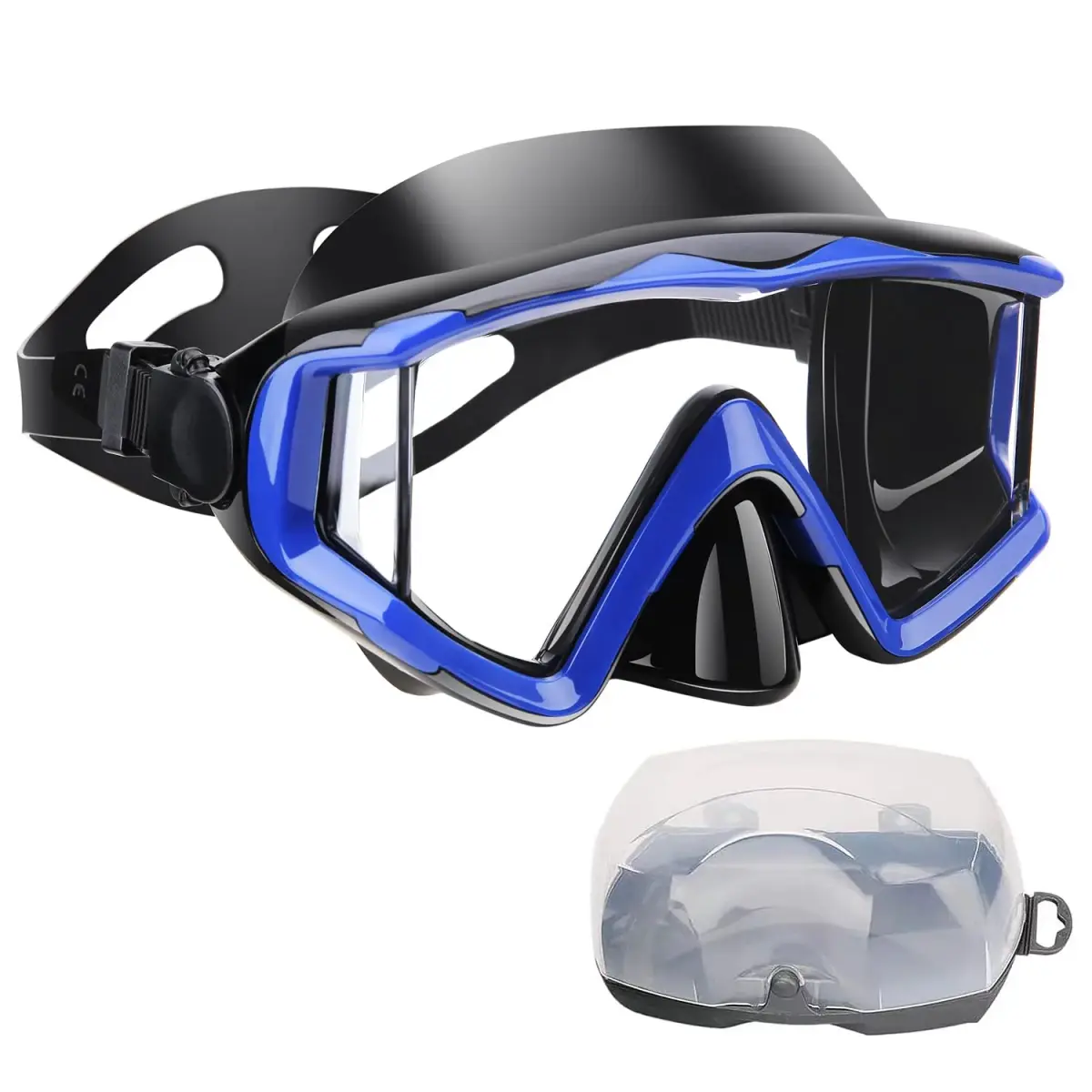 AQUA A DIVE SPORTS Blue Single Lens Diving Mask | 180° Wide View Anti-Fog - main product image