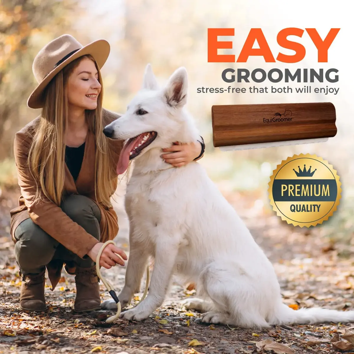 EquiGroomer 5-Inch Undercoat Deshedding Brush for Dogs & Cats, Mahogany | Removes Loose Fur & Undercoat - view 5