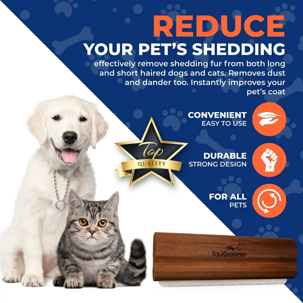 EquiGroomer 5-Inch Undercoat Deshedding Brush for Dogs & Cats, Mahogany | Removes Loose Fur & Undercoat - view 6
