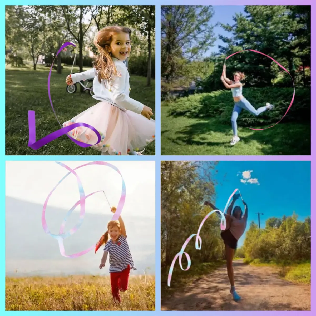 YANMIN 24pcs Dance Ribbon Wands for Kids | Colorful Princess Party Favors, Gymnastics & Dance Props (0.05kg, 24 pcs) - view 5