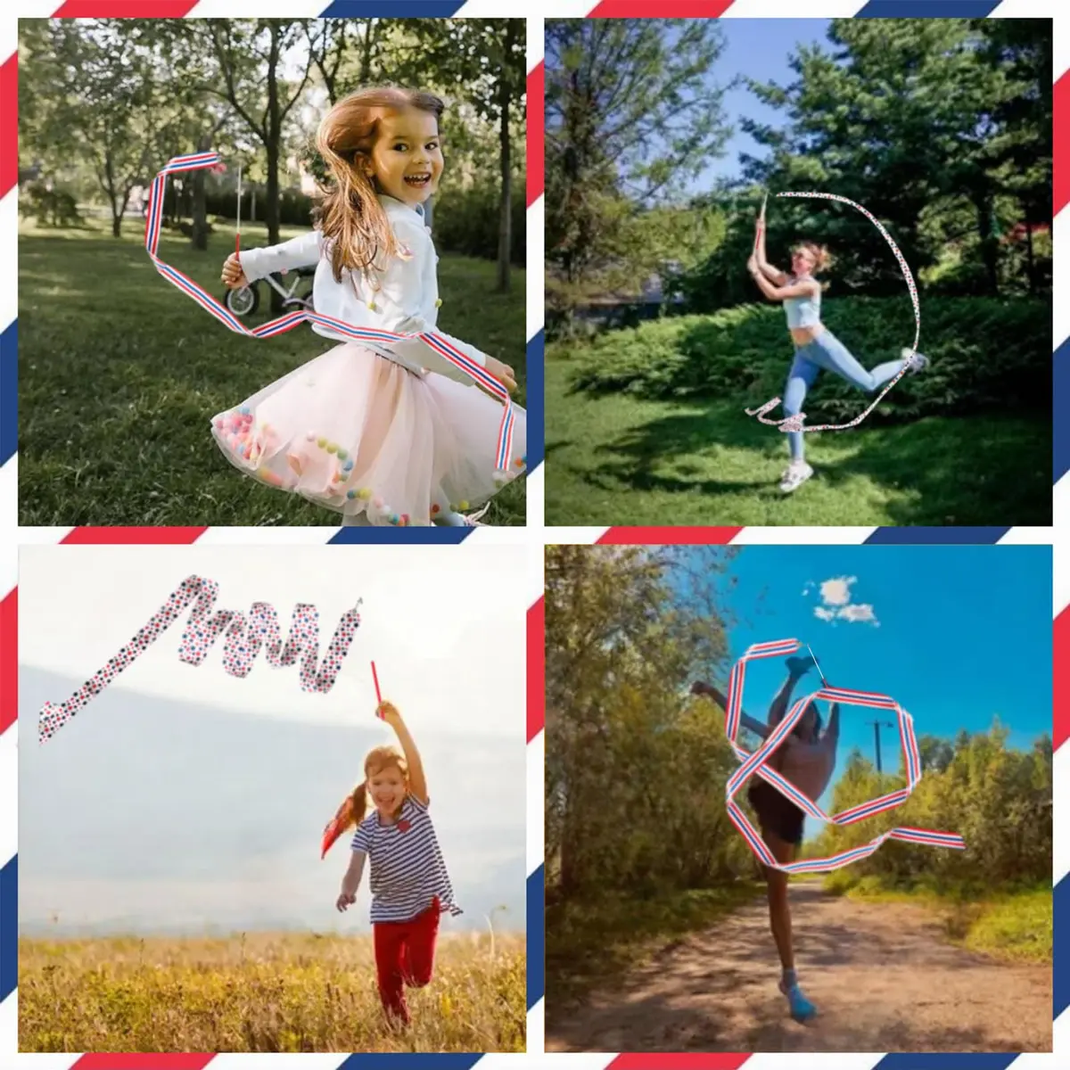YANMIN 4th of July Party Favors 24pcs Dance Ribbon Wand for Kids 4-12 | Bright, Reusable & Safe for Indoor & Outdoor Celebrations - view 5