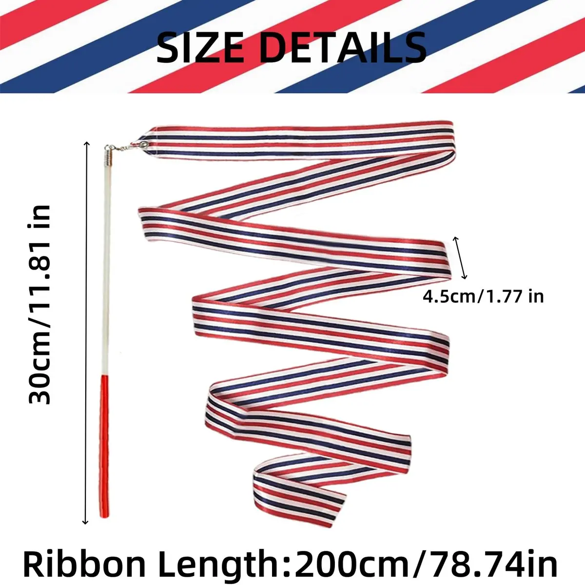YANMIN 4th of July Party Favors 24pcs Dance Ribbon Wand for Kids 4-12 | Bright, Reusable & Safe for Indoor & Outdoor Celebrations - view 2