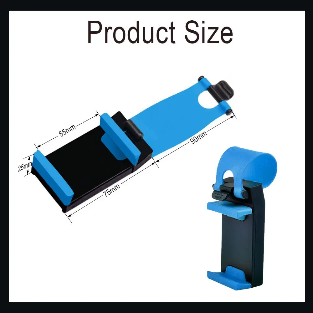 HAOBO Blue Steering Wheel Phone Mount | Fits Phones 55-75mm Wide - view 2