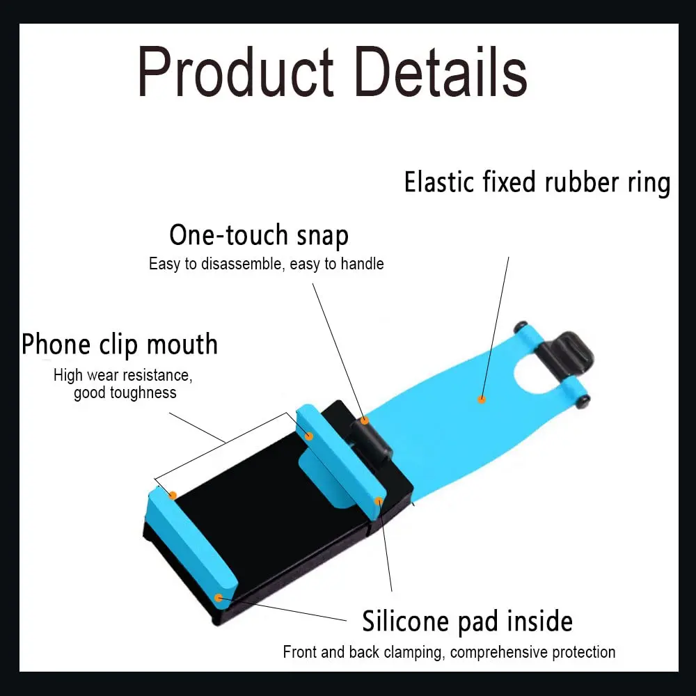 HAOBO Blue Steering Wheel Phone Mount | Fits Phones 55-75mm Wide - view 3