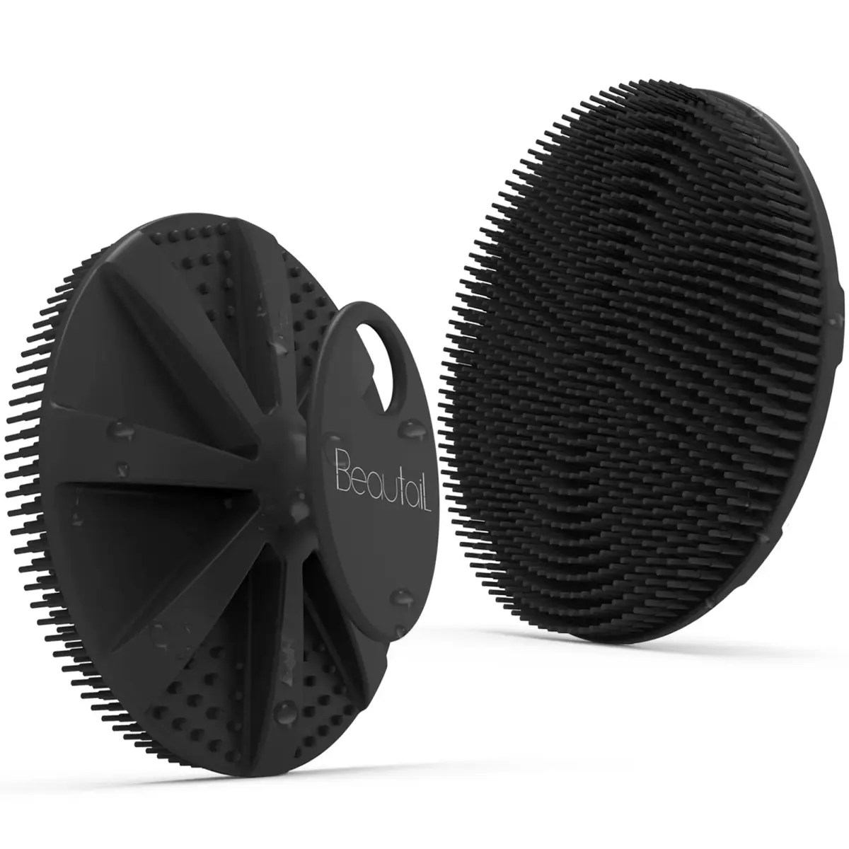BEAUTAIL Silicone Body Scrubber Gentle Exfoliating Shower Brush for Body Black 1 Pc - main product image