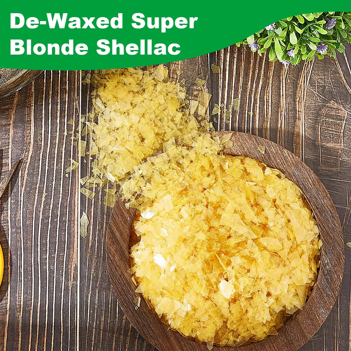 Weewooday Blonde Shellac Flakes 300g (11 oz) | Natural Resin Finish for Woodworking & Restoration - view 7
