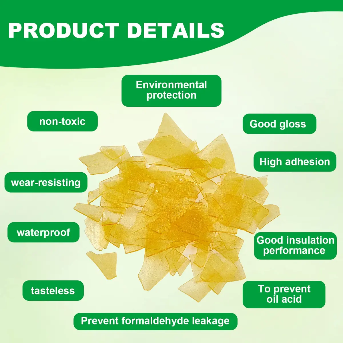 Weewooday Blonde Shellac Flakes 300g (11 oz) | Natural Resin Finish for Woodworking & Restoration - view 3