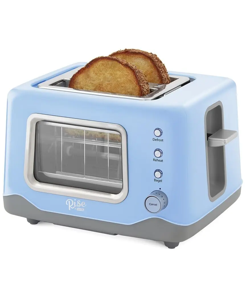 Rise by Dash Clear View 2-Slice Toaster | Blue Sky, 2 Slice, 1100W, Plastic - main product image