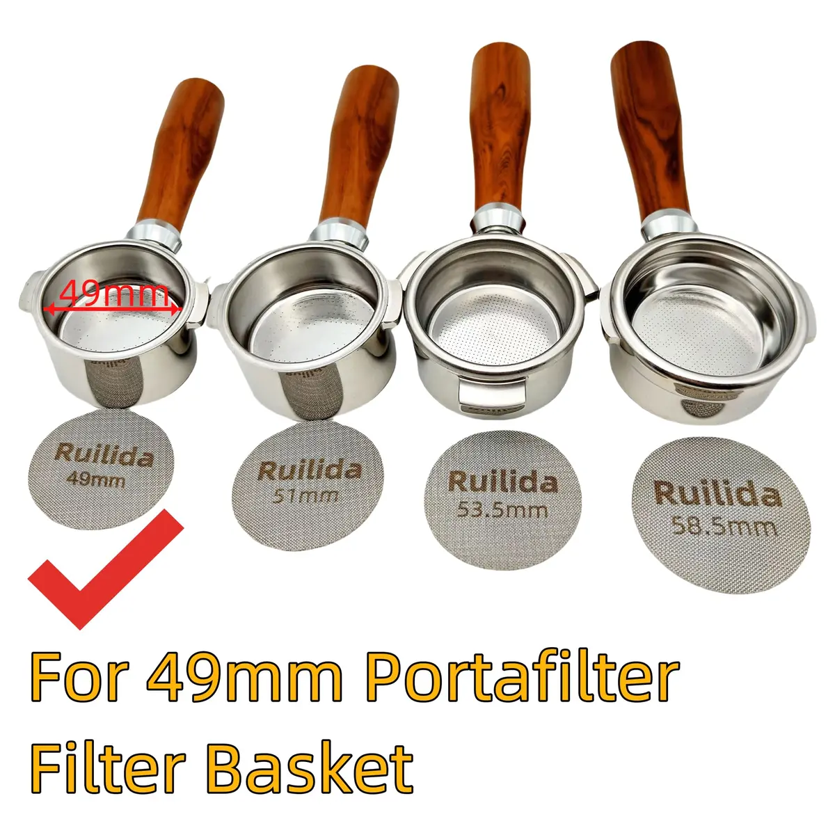 Ruilida Espresso Puck Screen 49mm | Reusable Stainless Steel Filter Plate for Espresso Portafilter (49mm) - view 2