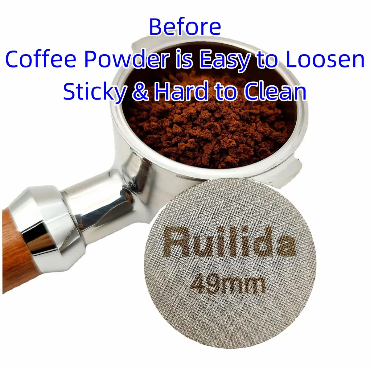 Ruilida Espresso Puck Screen 49mm | Reusable Stainless Steel Filter Plate for Espresso Portafilter (49mm) - view 3