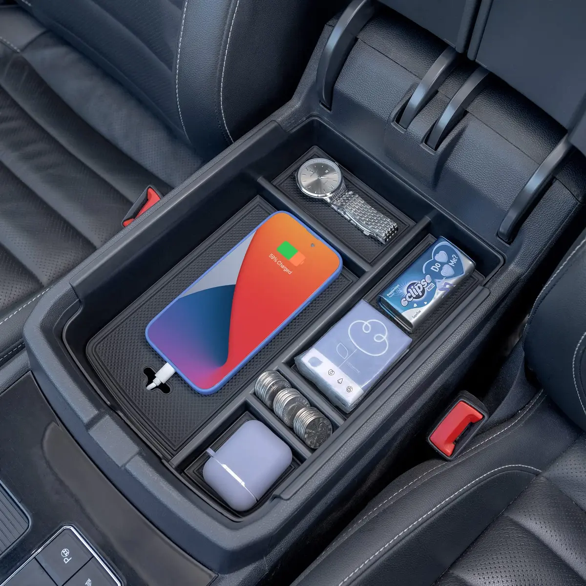 TOPINSTALL Center Console Tray for VW Atlas 2018-2023 | Interior Organizer & Storage - main product image
