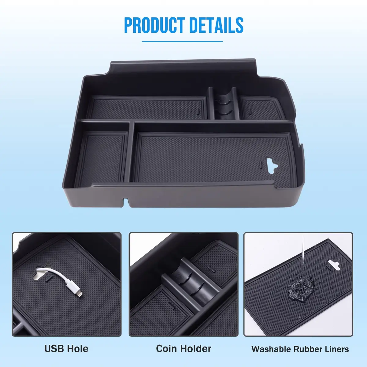 TOPINSTALL Center Console Tray for VW Atlas 2018-2023 | Interior Organizer & Storage - view 5