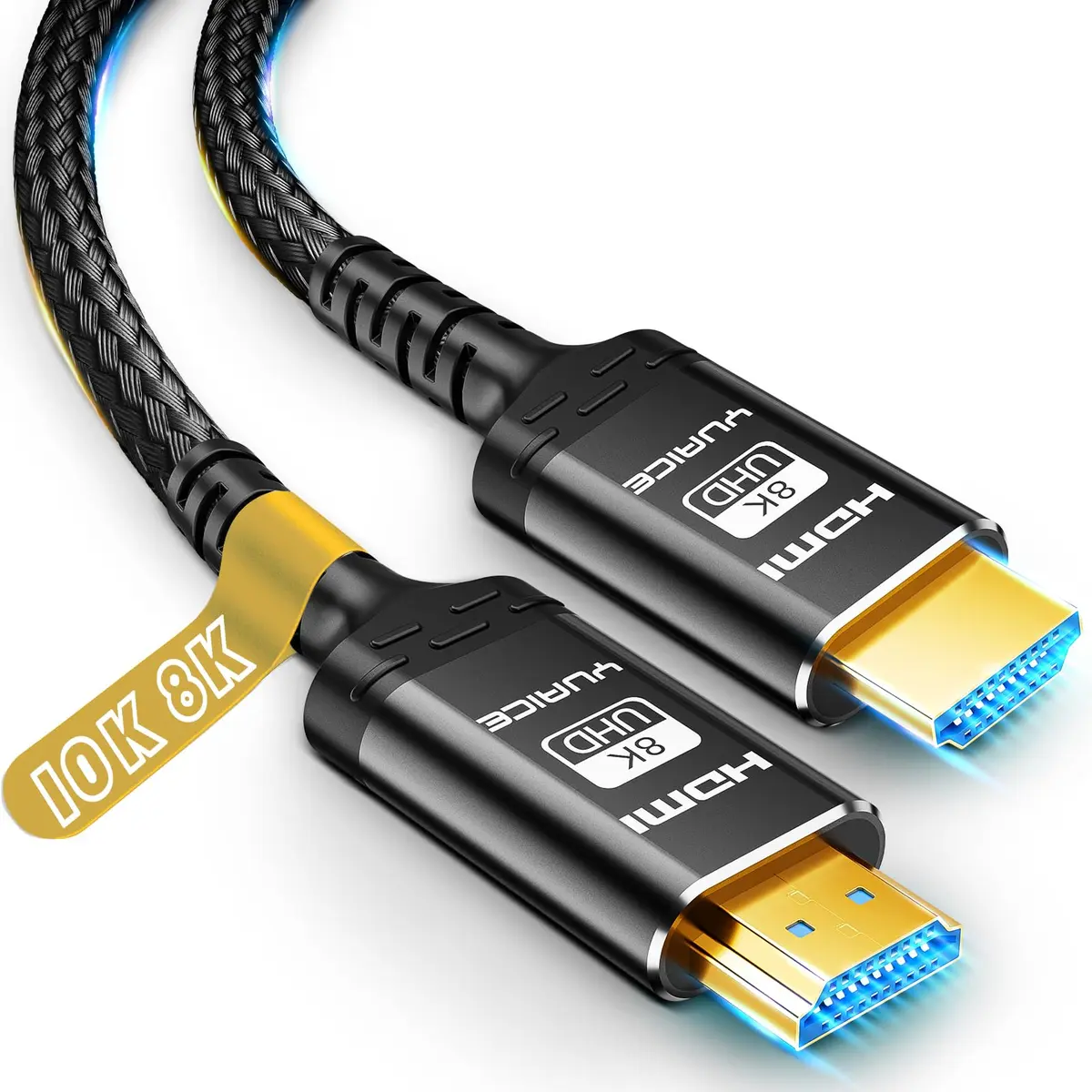 Yuaice 10K 8K 4K HDMI 2.1 Cable 10FT/3M | Ultra High Speed 48Gbps Braided Cord with 8K@60Hz & 4K@120Hz - main product image