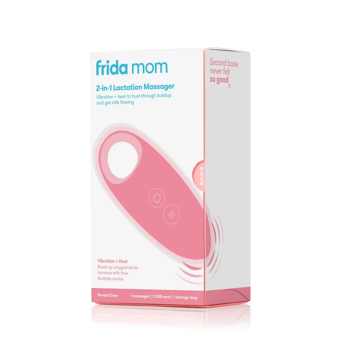 Frida Mom 2-in-1 Lactation Massager with Heat & Vibration, White (Pack of 2) | USB Rechargeable for Clogged Milk Ducts - view 5