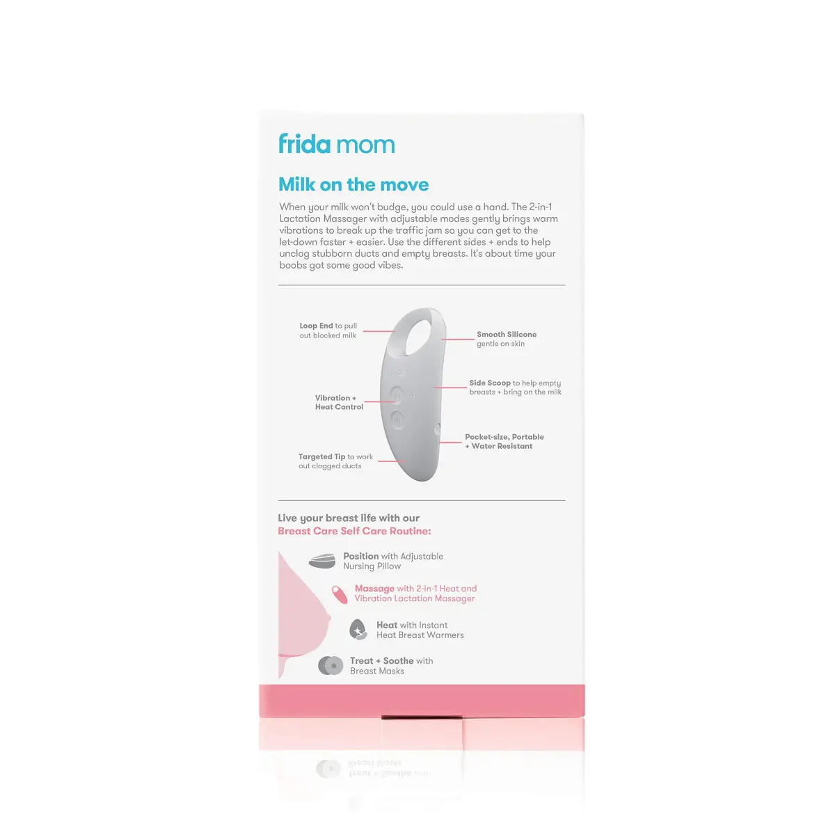 Frida Mom 2-in-1 Lactation Massager with Heat & Vibration, White (Pack of 2) | USB Rechargeable for Clogged Milk Ducts - view 4