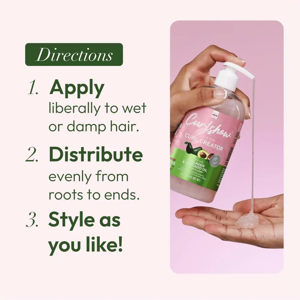ORS Curlshow Curl Creator Gel, 16 oz | Collagen & Avocado Oil for Strength & Length - view 7