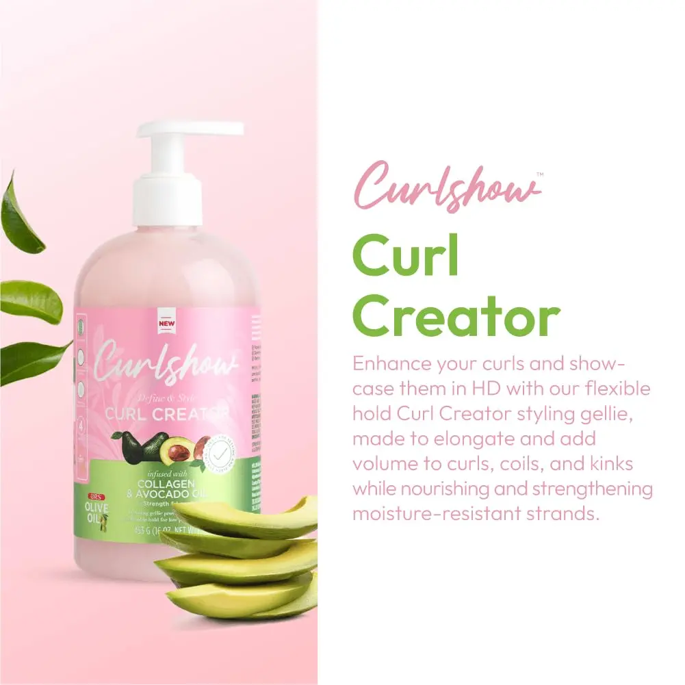 ORS Curlshow Curl Creator Gel, 16 oz | Collagen & Avocado Oil for Strength & Length - view 2