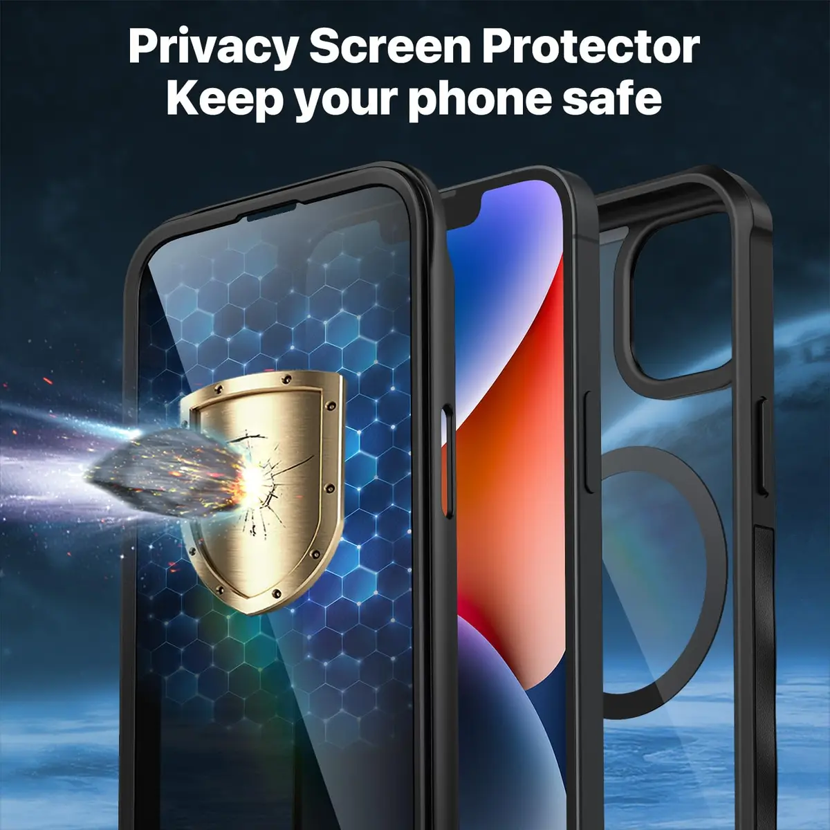 CENHUFO Privacy Case for iPhone 14/13 (6.1") with Built-in Screen & Camera Protector | Full Body Shockproof Magsafe Compatible - view 8