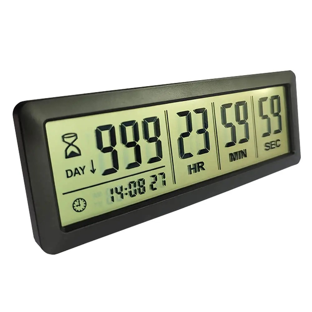 MOSTRUST Digital Countdown Days Timer, Black | Large LCD Screen, 999 Days Support, Easy Setup - main product image