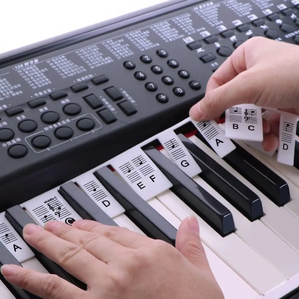 GICUNK Piano Keyboard Stickers for 88 Keys | Removable Silicone Note Labels for Beginners - view 2