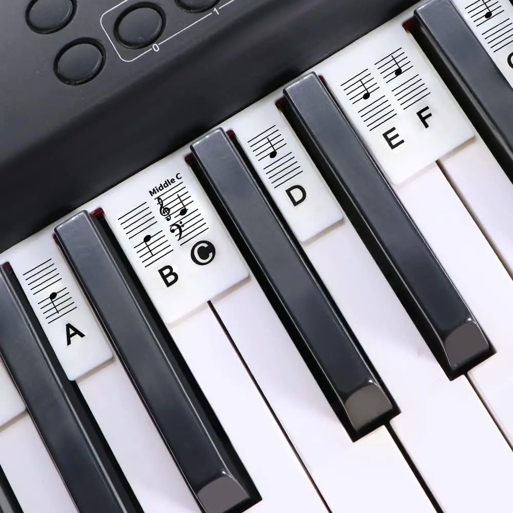 GICUNK Piano Keyboard Stickers for 88 Keys | Removable Silicone Note Labels for Beginners - view 4