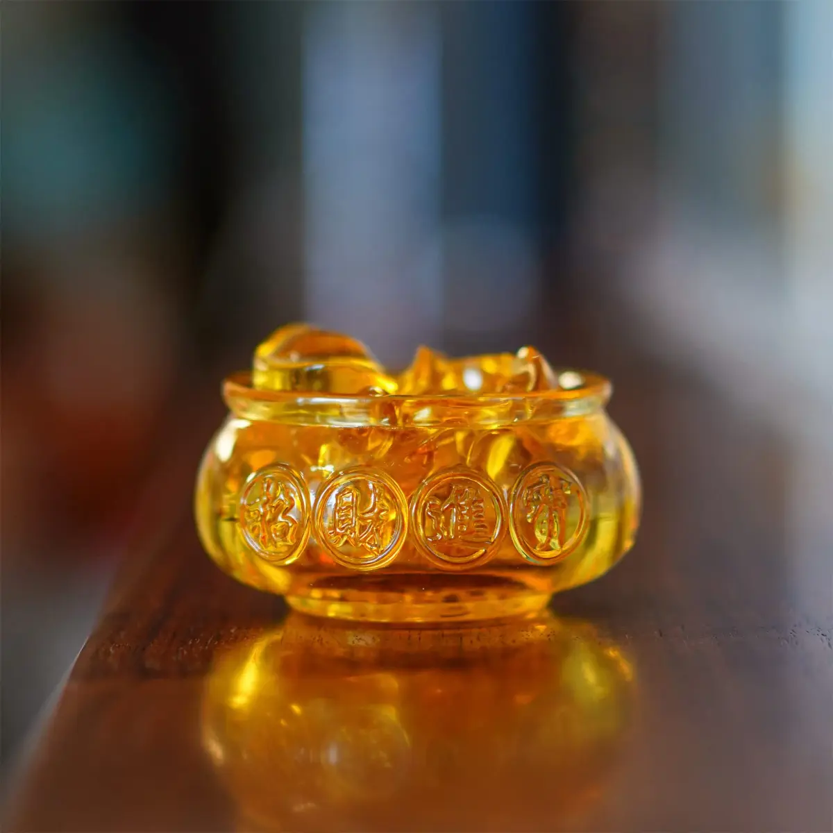 YU FENG Crystal Wealth Bowl with 41 Gold Ingots | Decorative Accent Piece for Prosperity - view 5