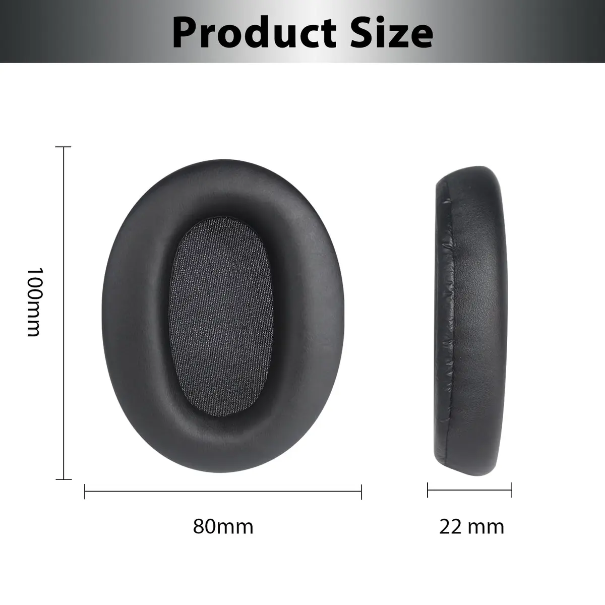Adhiper Black Replacement Ear Pads for Sony WH-CH720N, WH-CH710N Headphones | Soft Protein Leather & Memory Foam - view 4