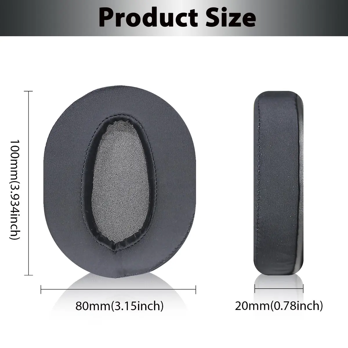 Adhiper Black Replacement Earpads for Sony WH-CH700N/CH710N/CH720N Headphones | Ice Silk & Memory Foam Comfort - view 4