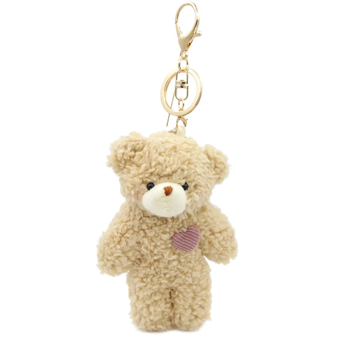 Zitokin Bear Plush Keychain Toys for Kids with Purple Heart 5" Inch Stuffed Teddy Plushie Backpack Purse Pendant Gift for Girls - main product image