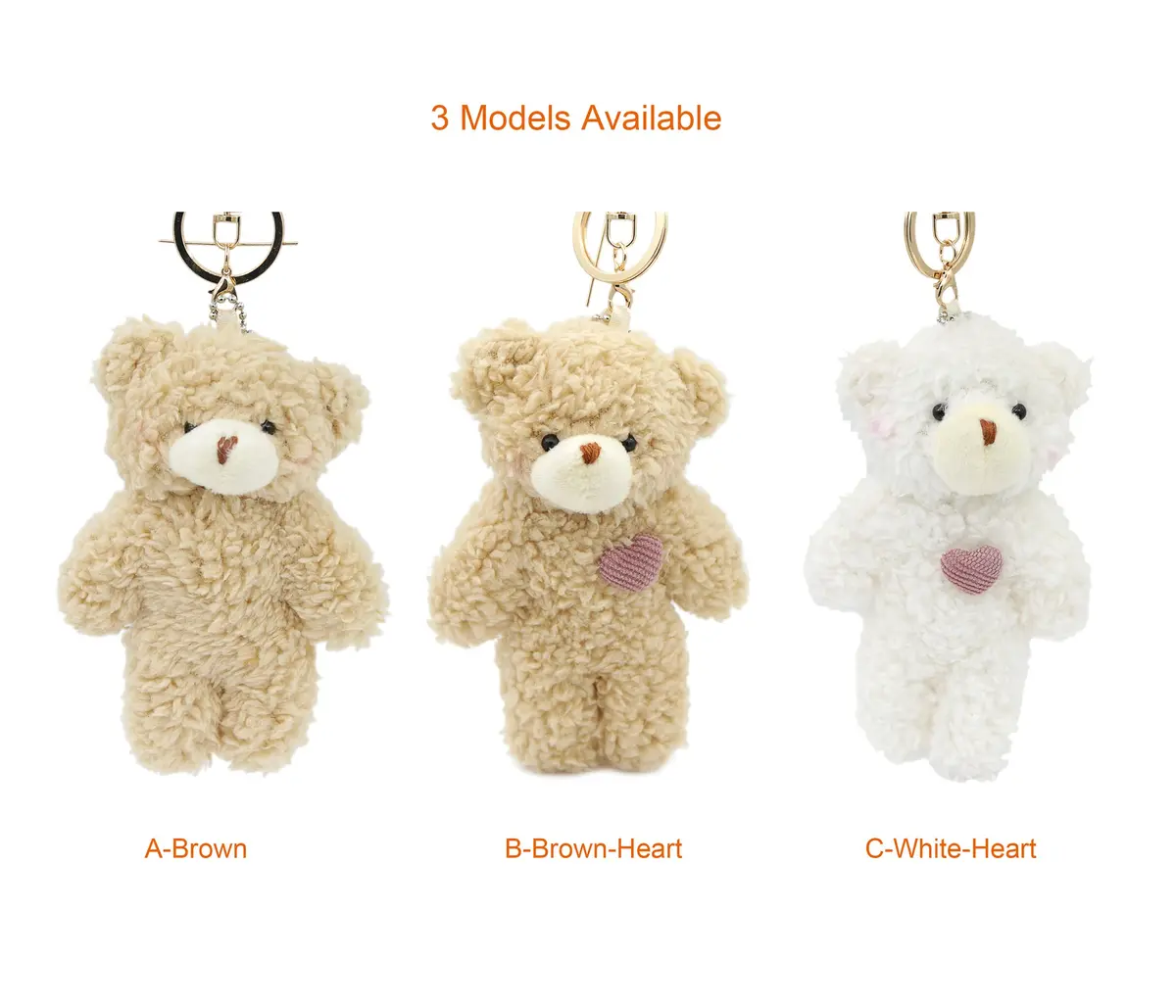 Zitokin Bear Plush Keychain Toys for Kids with Purple Heart 5" Inch Stuffed Teddy Plushie Backpack Purse Pendant Gift for Girls - view 5