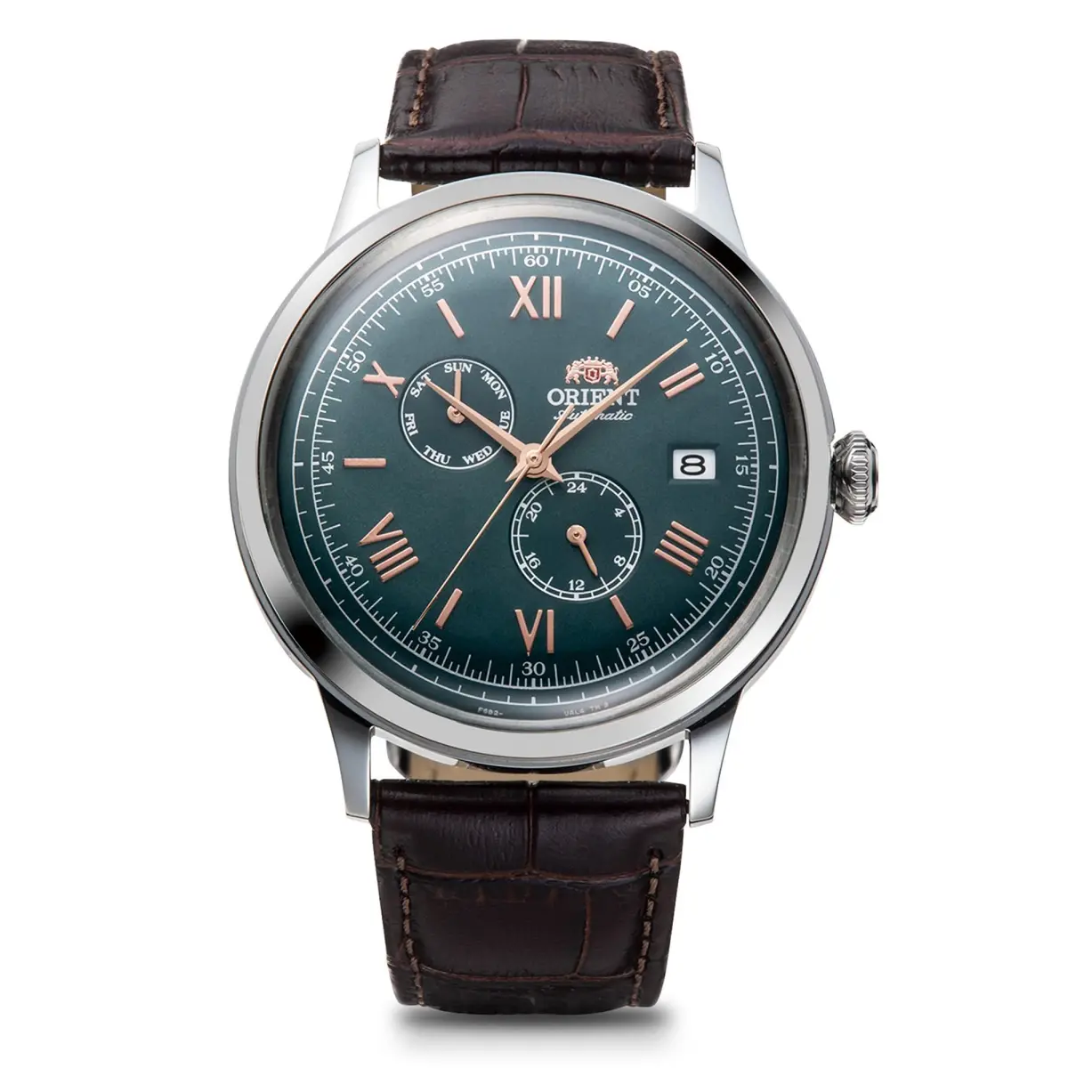 Orient Bambino RN-AK0703E Automatic Watch, Green Dial, 40.5mm Stainless Steel Case, Brown Calf Strap - main product image