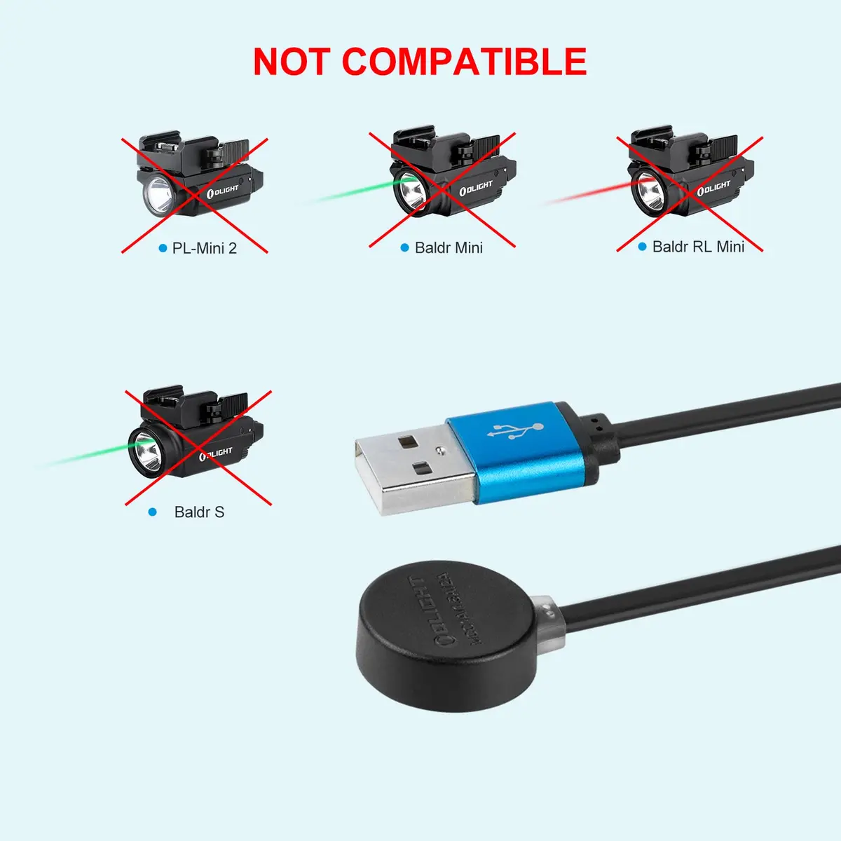 OLIGHT MCC 3 Charger in Black | Compact Magnetic USB-C Cable for Flashlights - view 6