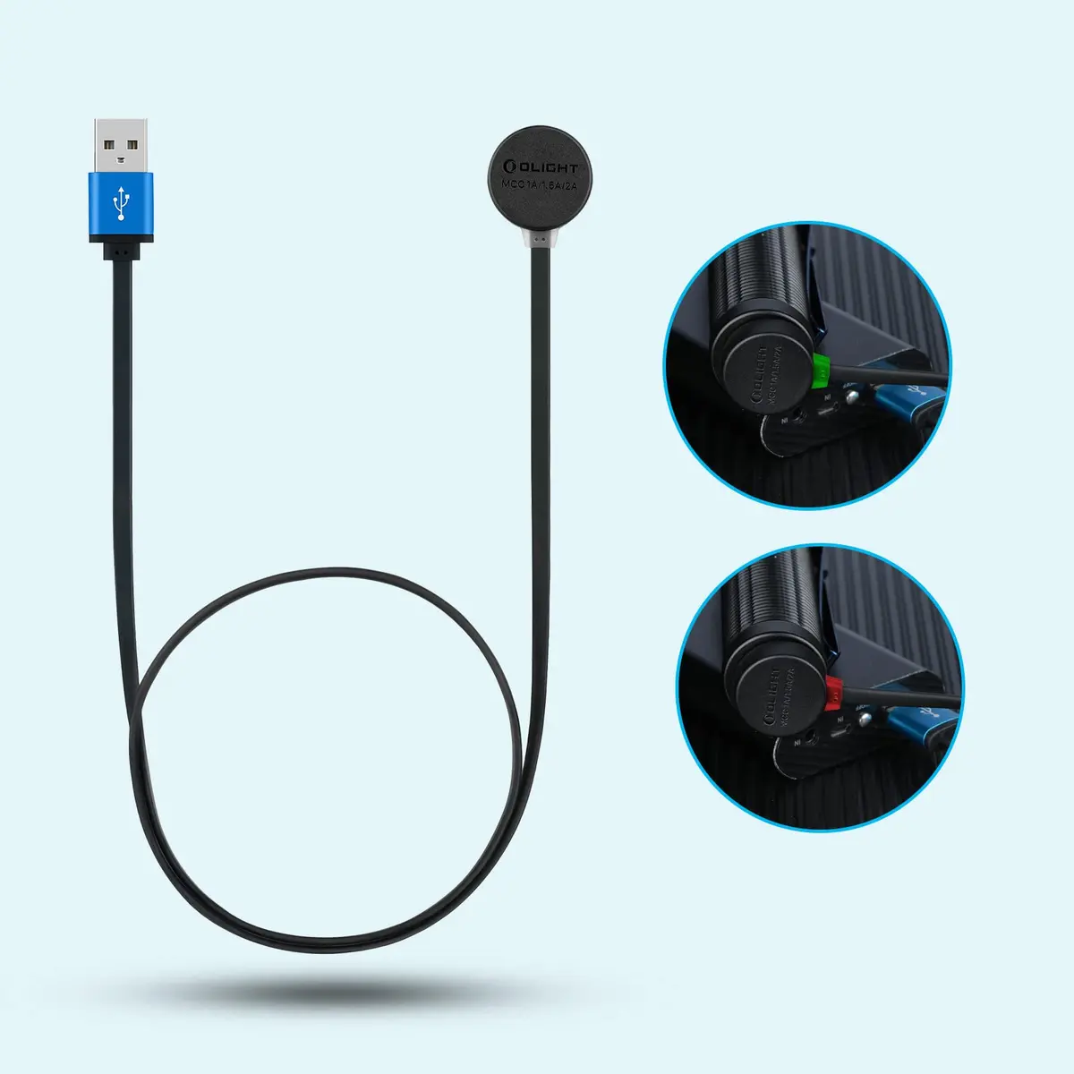 OLIGHT MCC 3 Charger in Black | Compact Magnetic USB-C Cable for Flashlights - view 7