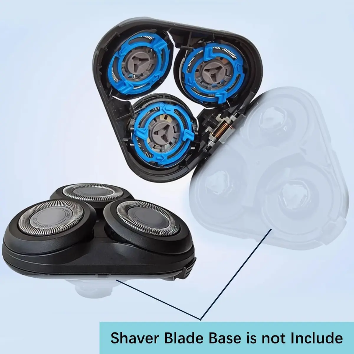 Gleway SH50 Replacement Shaving Head for Philips Series 5000 Rotary Shavers | Fits S5370, S5660, S5290 Models - view 3