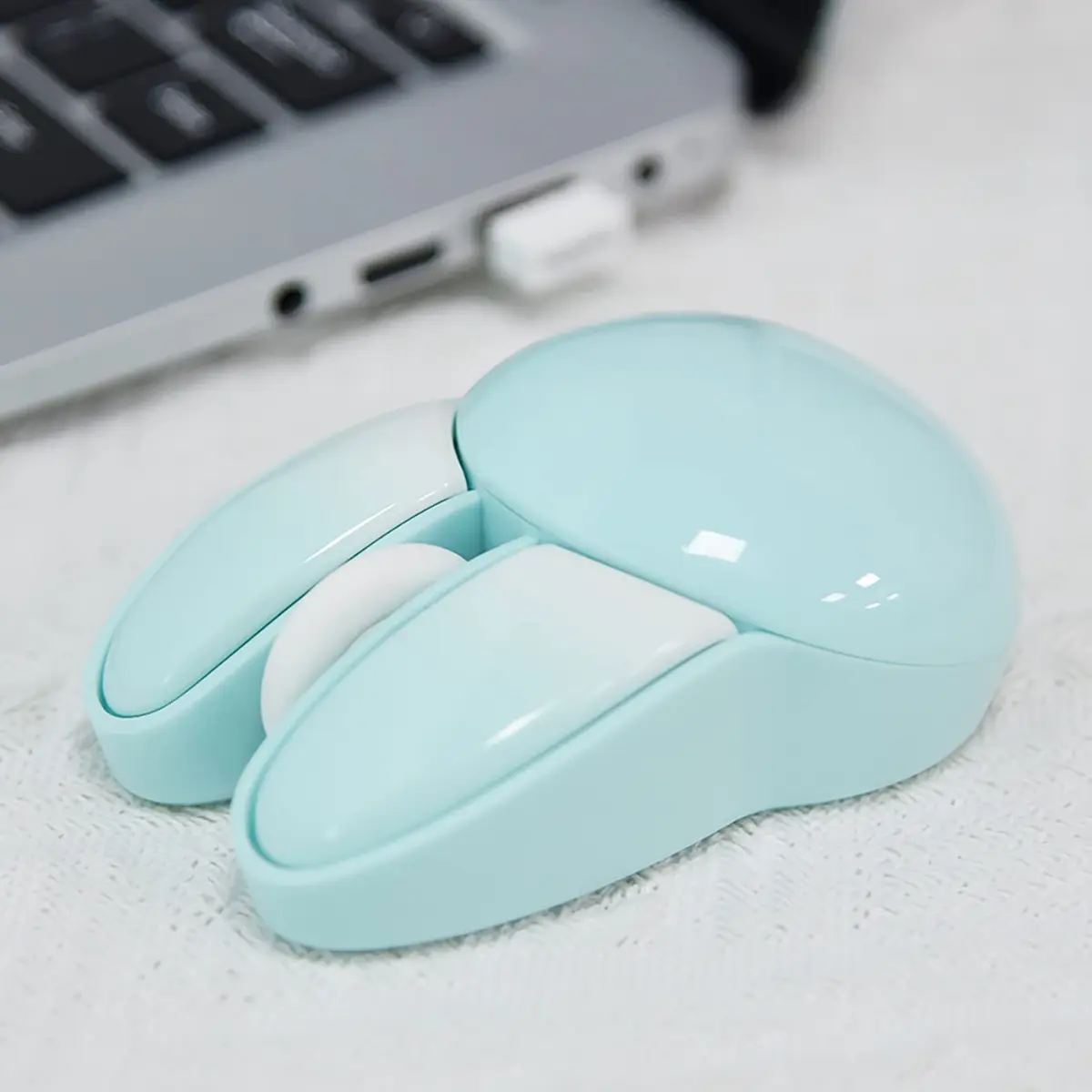 Lomiluskr Cute Bunny Wireless Mouse 1200 DPI | Silent, Lightweight, Candy Colors for Girls & Kids - view 7