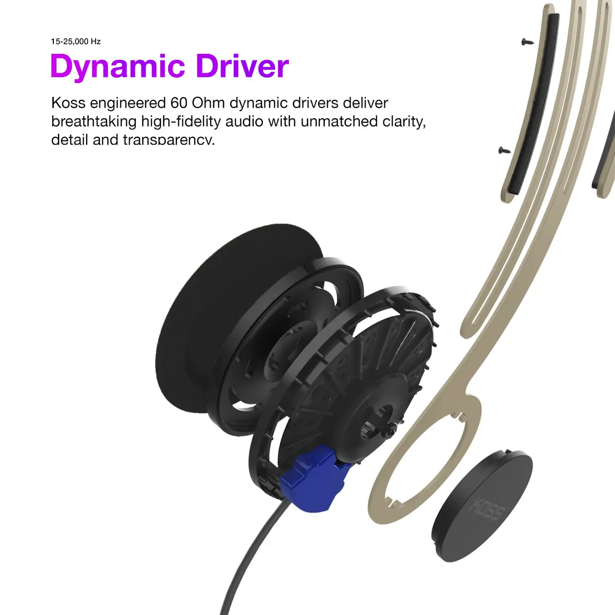 Koss KPH40 Utility On-Ear Headphones Rhythm Beige | Detachable Cord & 3.5mm Jack - view 3