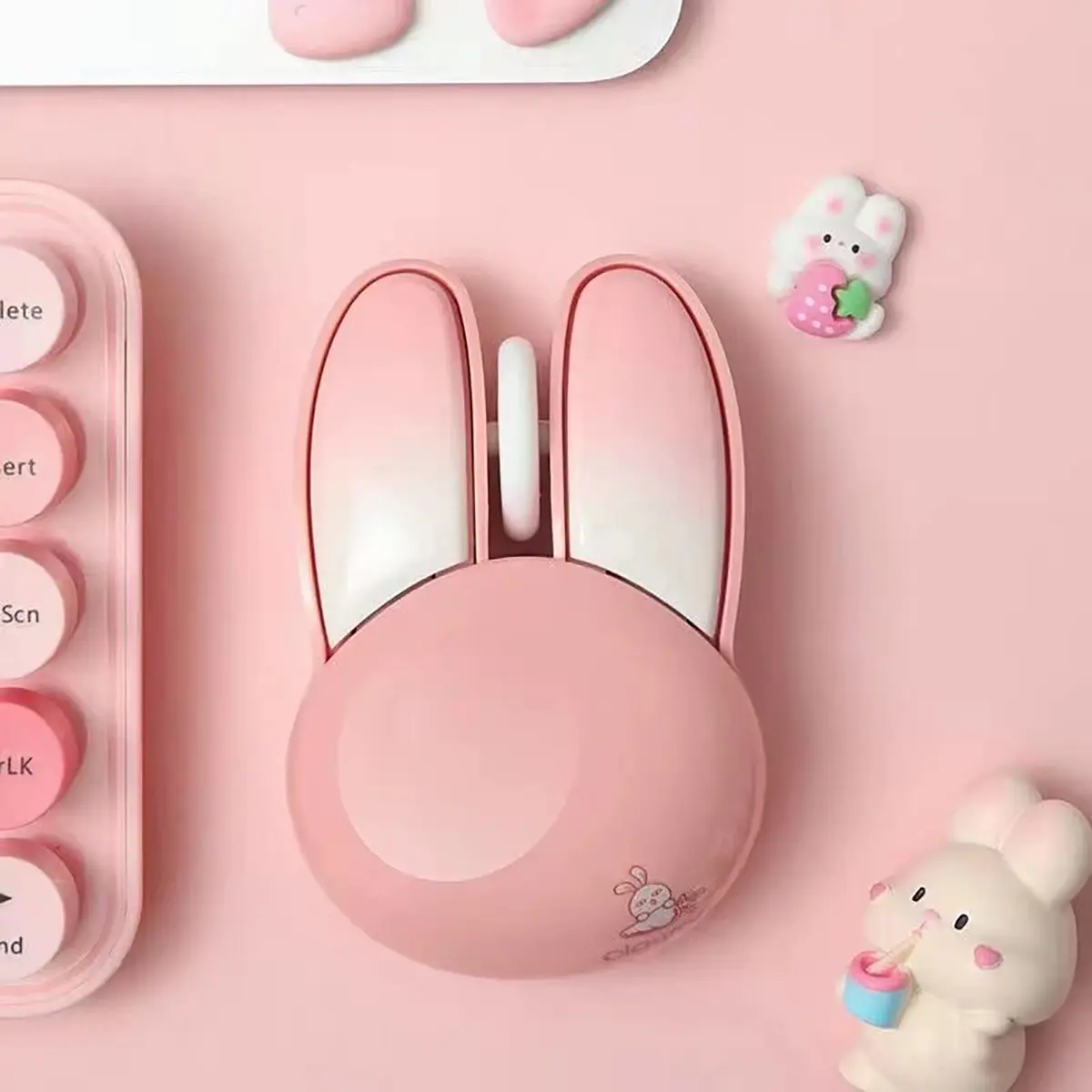 Lomiluskr Pink Bunny Wireless Mouse | Cute, Silent, 1200 DPI, 2.4G Wireless for Girls & Kids - view 4