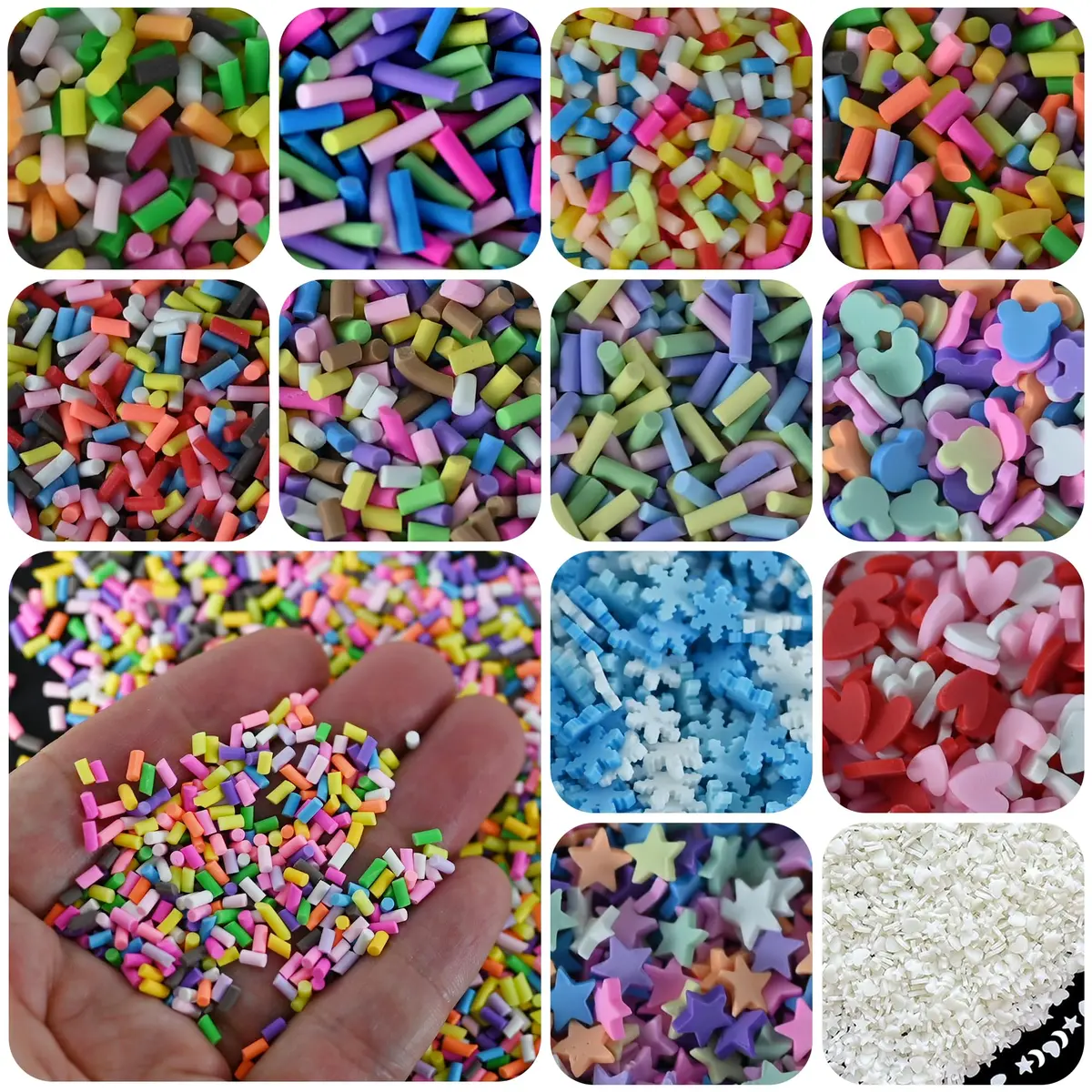 LIKETURE Fake Sprinkles 12 Jars 180g | DIY Nail Art & Resin Crafts | 12 Mixed Colors - view 2