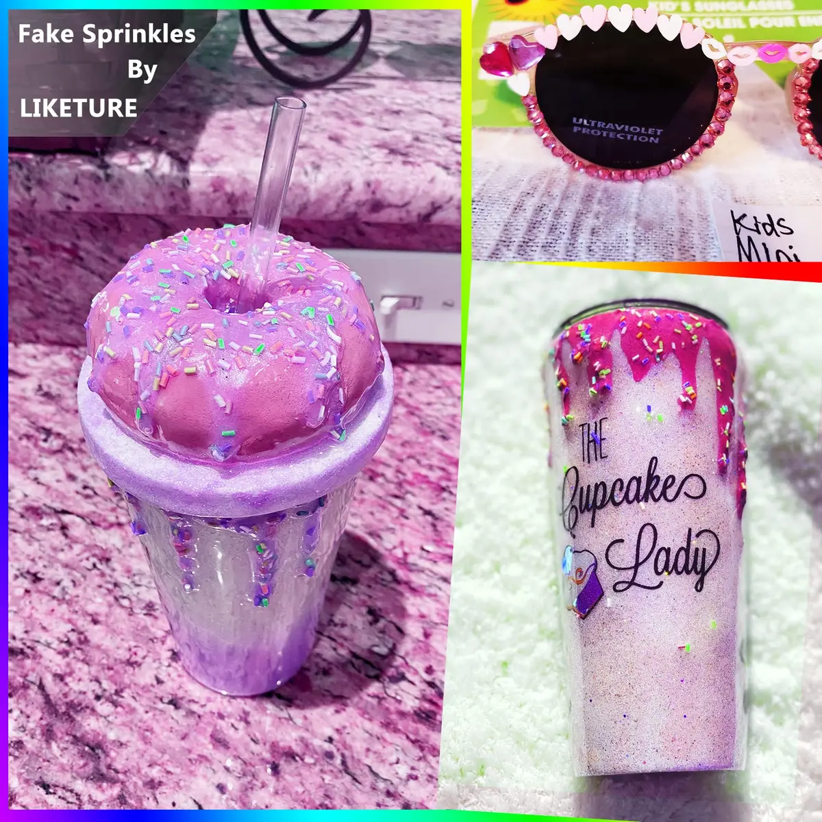 LIKETURE Fake Sprinkles 12 Jars 180g | DIY Nail Art & Resin Crafts | 12 Mixed Colors - view 4