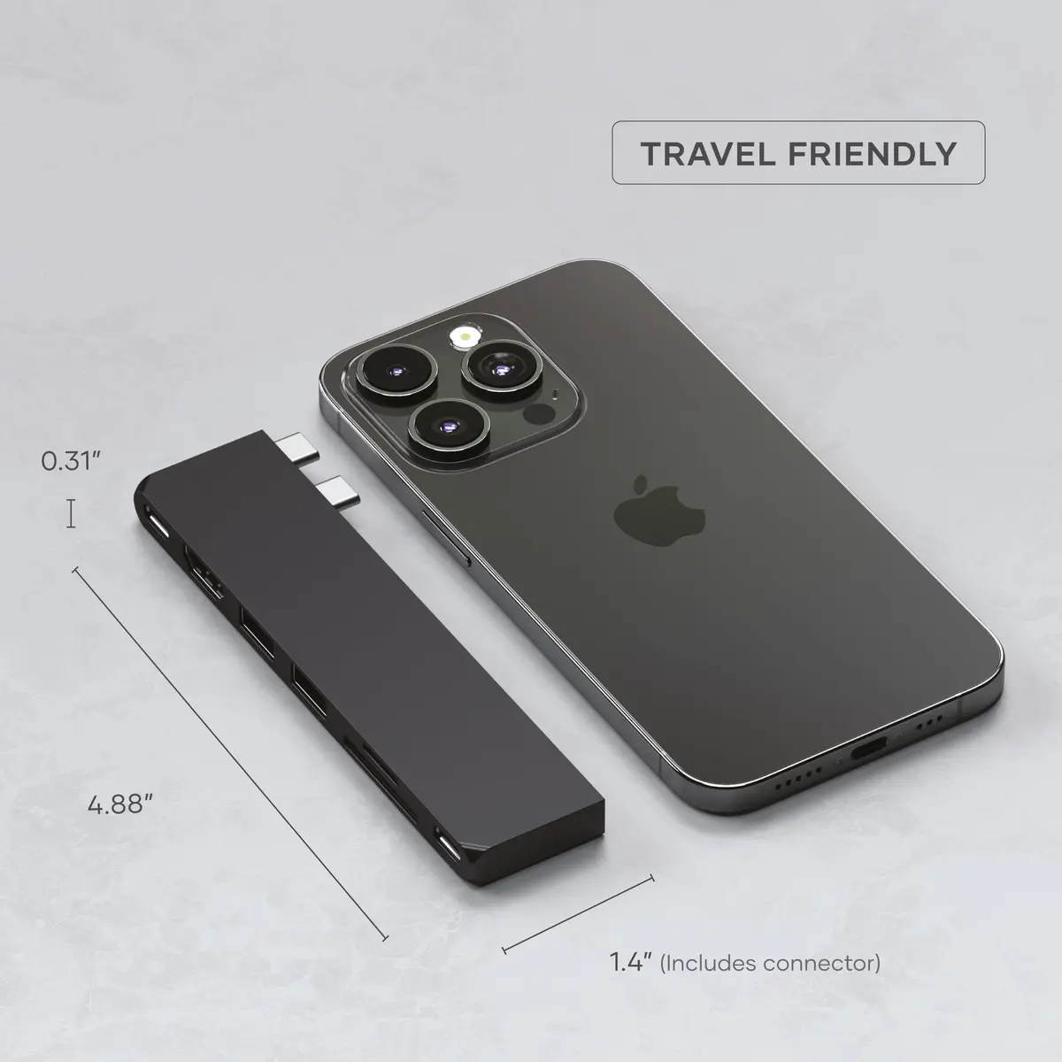 Satechi 7-in-1 USB-C Hub Pro Slim, 100W Charging, 4K HDMI, USB4, Midnight | MacBook Expansion & High-Speed Connectivity - view 7