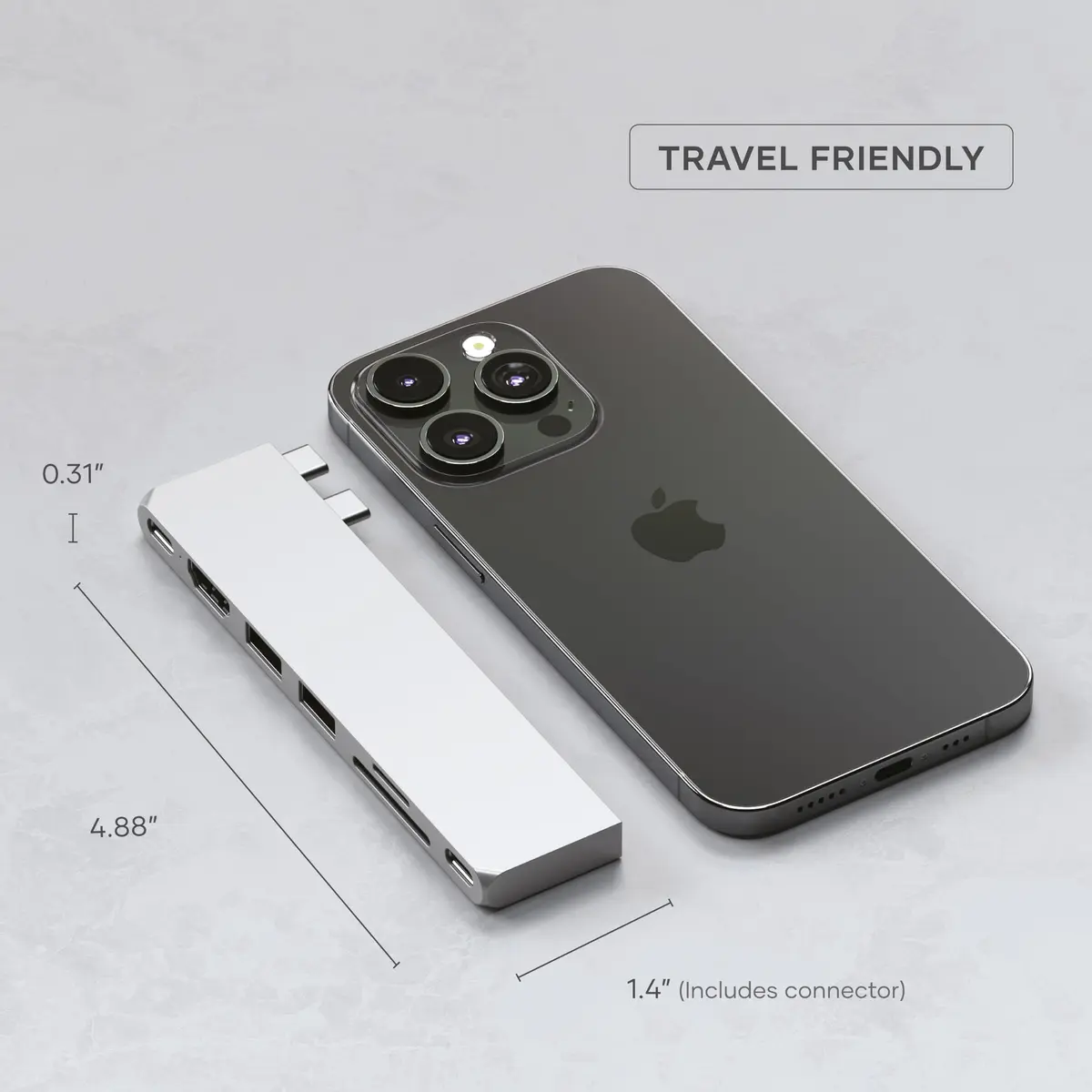 Satechi 7-in-1 USB-C Hub Pro Slim, 4K HDMI, USB 3.2 Gen 2, USB 4, Silver | MacBook Expansion & High-Speed Ports - view 6