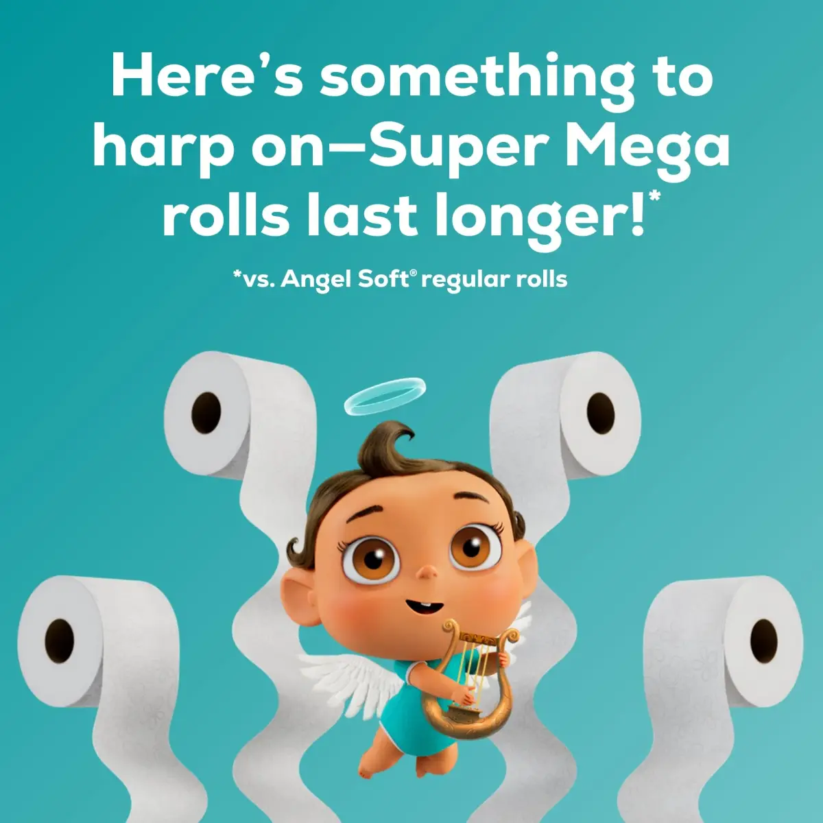 Angel Soft Toilet Paper 6 Super Mega Rolls (2880 Sheets Total) | Soft, Strong, Septic Safe - view 5