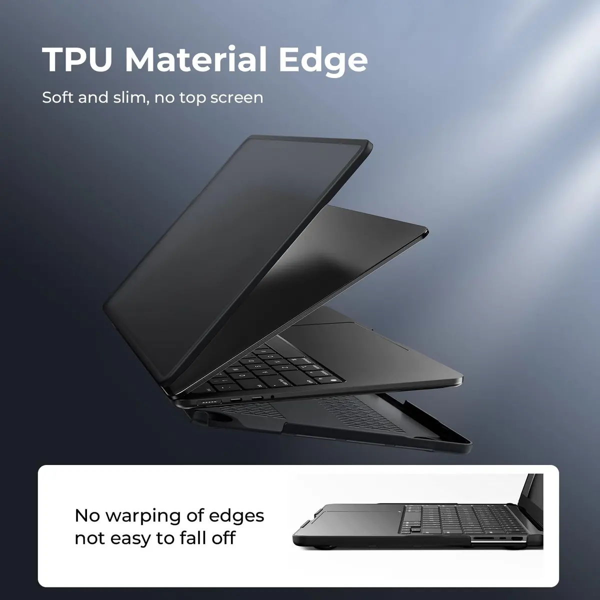 BlueSwan Anti-Cracking Case for MacBook Pro 16 inch M5-M1 Pro/Max 2026-2021 | Frosted Black - view 4