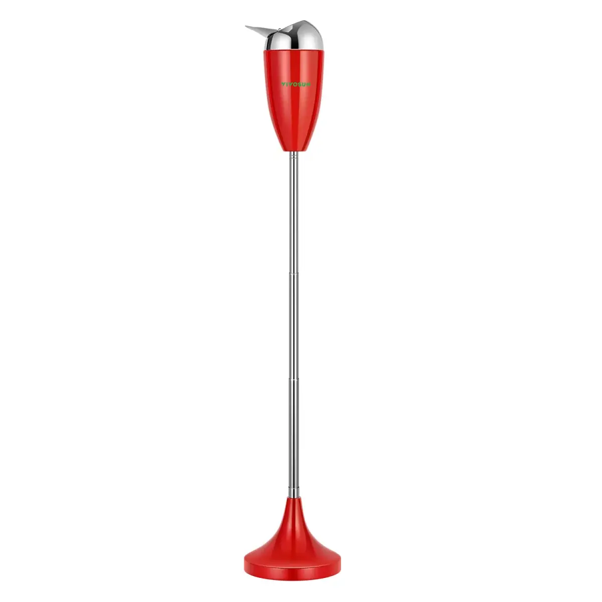 VIVOSUN Adjustable Outdoor Ashtray with Lid, Red, 53.34cm - 88.9cm (21"-35") | Modern Design, Odor-Trapping - main product image