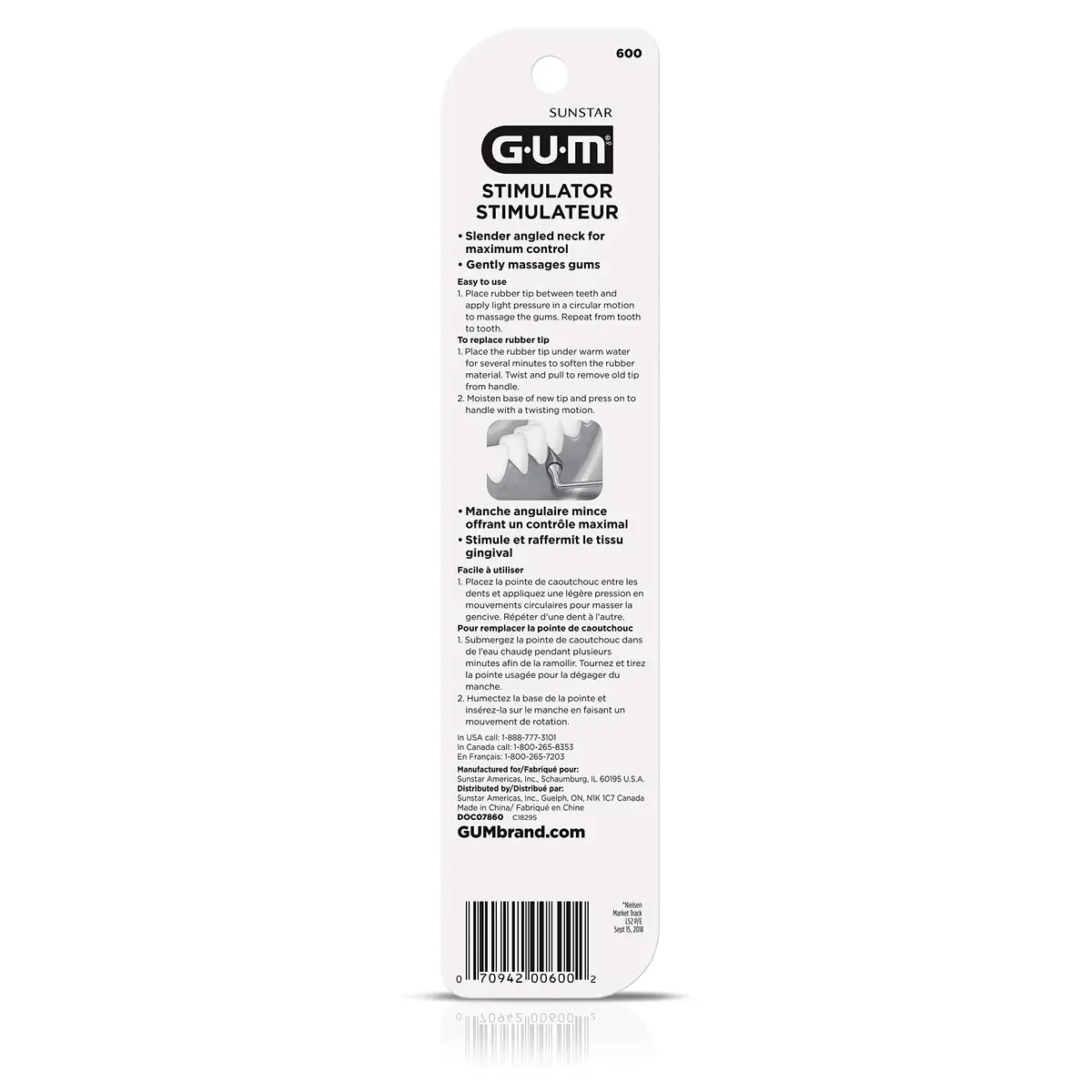 GUM Professional Healthcare Gum Stimulator Refills with Rubber Tip, Precision Control, Massages Gums (Pack of 5, 3 Tips Each) - view 4