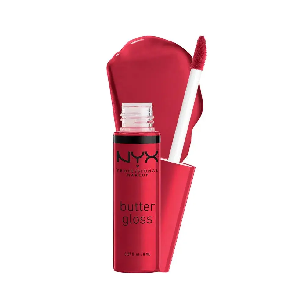 NYX PROFESSIONAL MAKEUP Butter Gloss Bling Lip Gloss in Red Velvet (Pack of 2) - Deep Red Shine - view 3