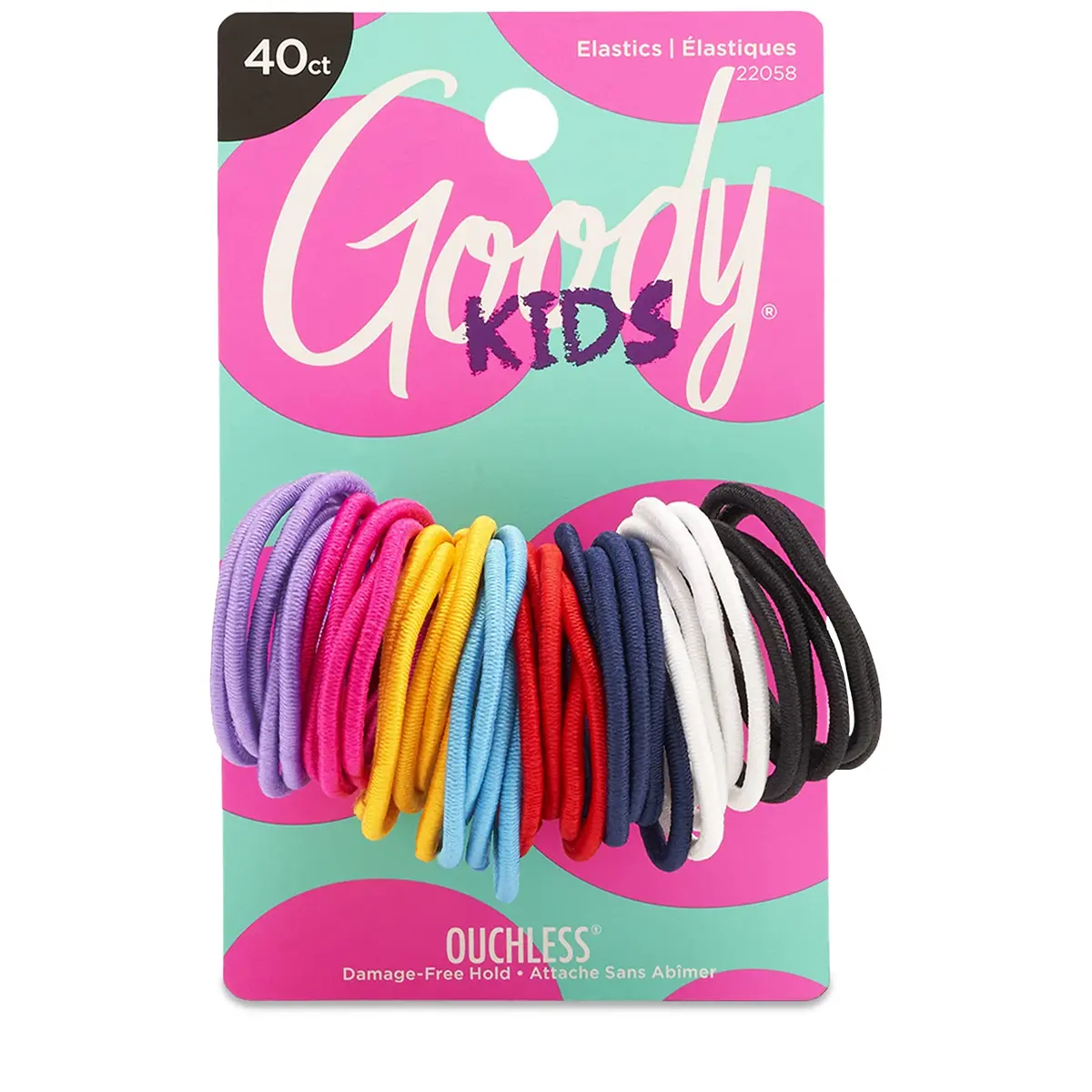 Goody Kids Ouchless Elastic Hair Ties, 40 Count (Pack of 2) | No-Snag, Pain-Free Ponytail Holders for All Hair Types - view 2