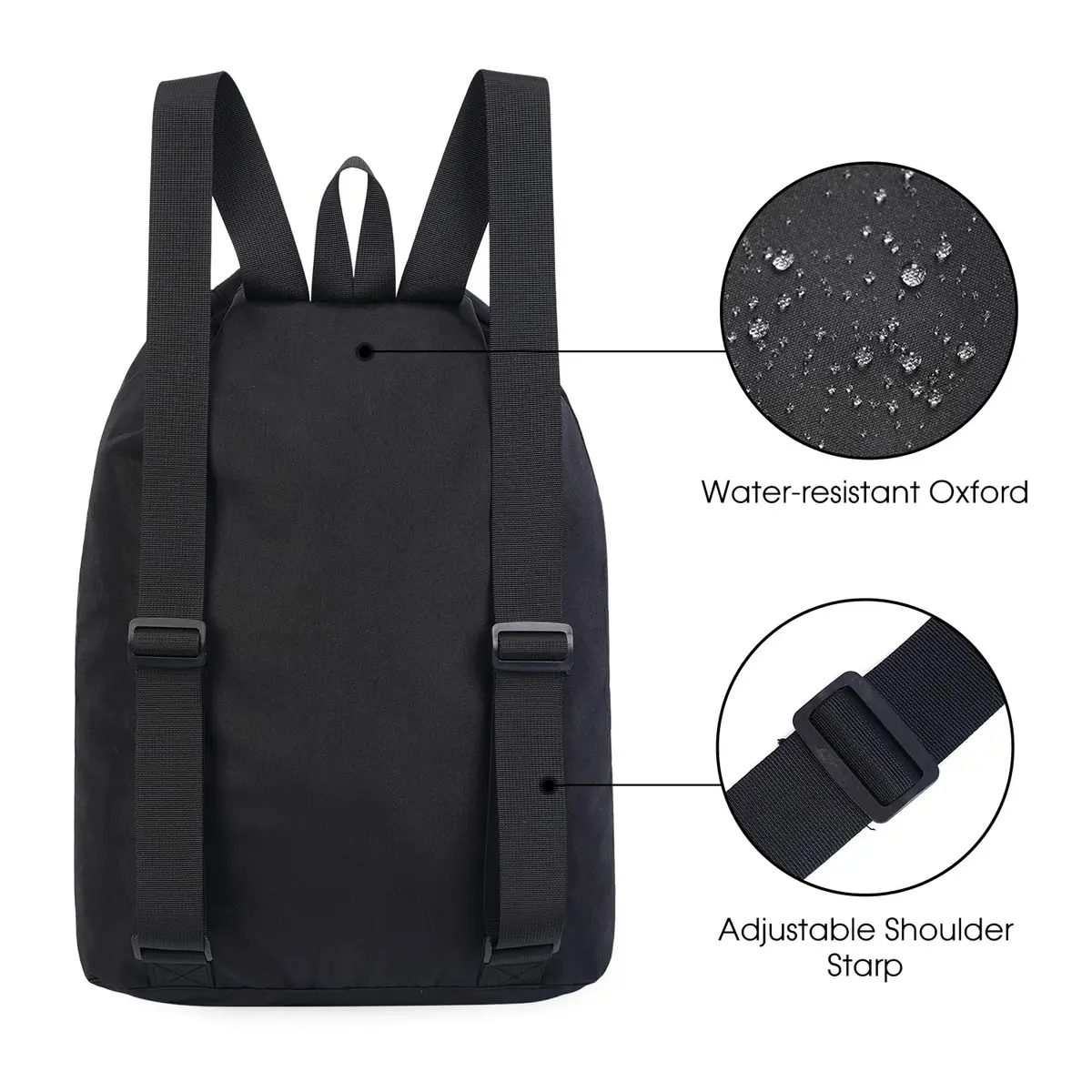 WANDF Mesh Swim Backpack for Swimmers, Breathable Beach Bag (M,Black) | Large Capacity & Quick Dry - view 4
