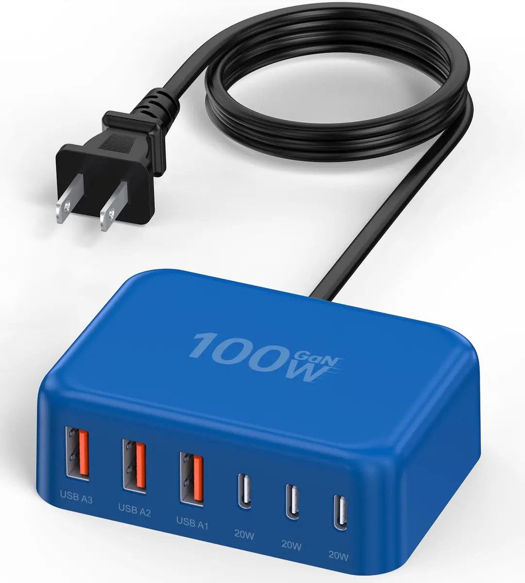 BOVICAS 100W 6 in 1 USB Charger | Fast Charging Multiport Station for Multiple Devices - main product image